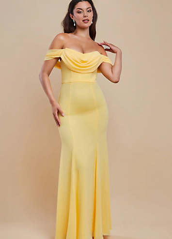 chinese dress ladies Wholesale Satin Off Shoulder Bardot Maxi Dress – City Goddess