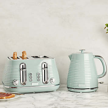 Haden Devon Kettle Slice Toaster Twin Pack Eucalyptus Grattan