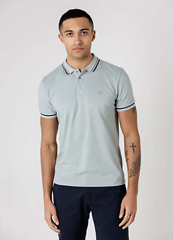Kensington Eastside Textured Polo Shirt with Button-Up & Logo