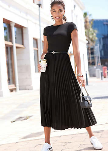 midi georgette dress Gold Beaded Georgette Long Sleeve Fitted Midi Dress