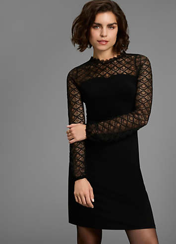 Laura Scott Lace Detail Mini Dress