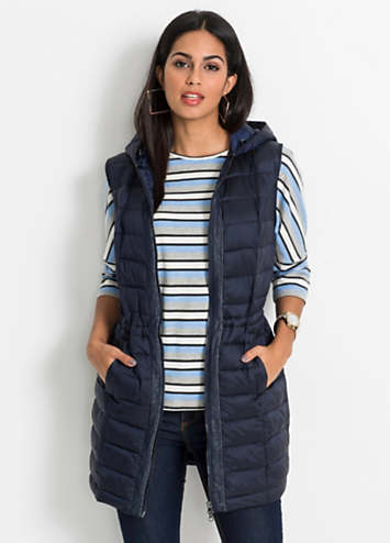 ladies long quilted gilet