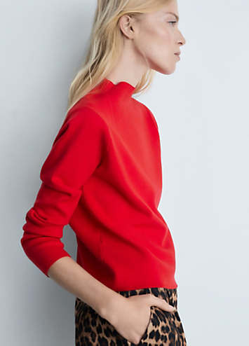 Mango Chimney Red Knitted Jumper Grattan