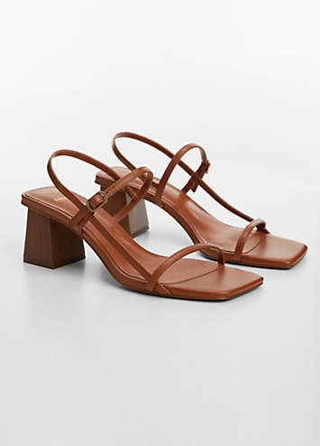 Mango Vica Brown Strappy Block Heel Sandals Grattan