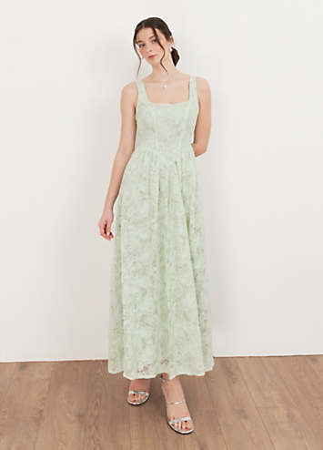 green emerald velvet dress Ecru Square Neck Midaxi Dress
