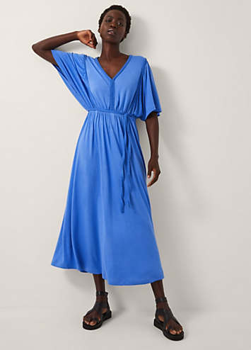 monsoon jersey dress Womens Monsoon Blue Shola Stripe Jersey Maxi Dress M (US 8-10)