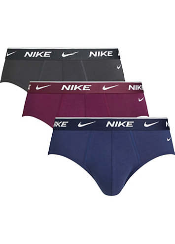 Nike Pack of Logo Print Stretch Cotton Briefs Grattan