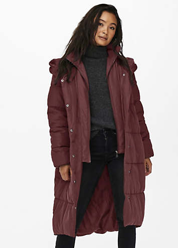 only quilted longline padded jacket