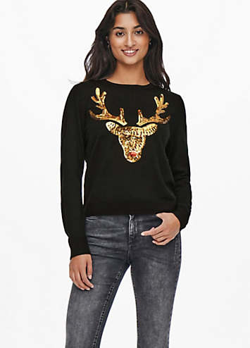 Only Sequin Christmas Sweater | Grattan