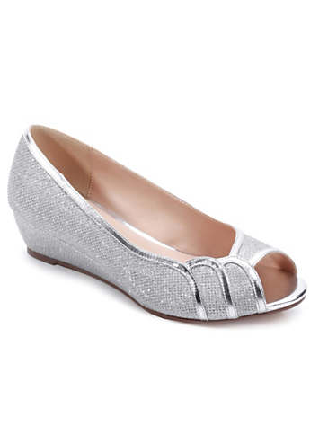 Silver wedge sales shoes uk