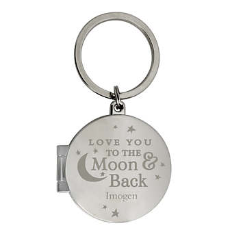 Personalised To the Moon and Back.. Engraved Photo Keyring | Grattan