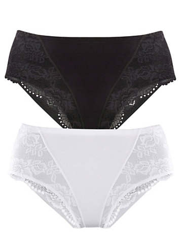 Petite Fleur Pack of 2 Body Shaping High Leg Briefs by LASCANA | Grattan