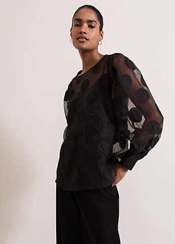 Phase Eight Siera Spot Jacquard Blouse | Grattan