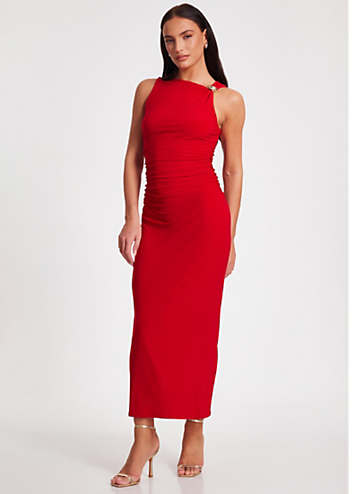 quiz red bodycon dress Buckle Detail Midaxi YGroup_jesenia-beaded-mini-dress Turquoise One Shoulder Draped Size:60