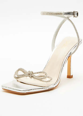 Quiz silver diamante bridal 2024 shoes