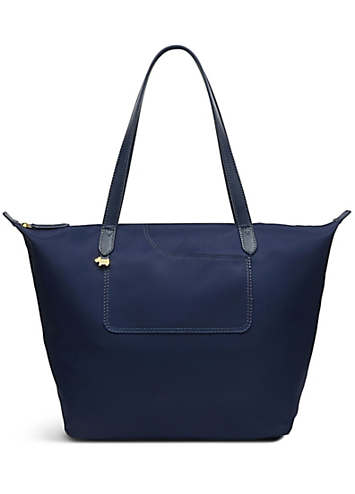 Large ZipTop Tote Bag In Ink Blue, Pocket Essentials Responsible