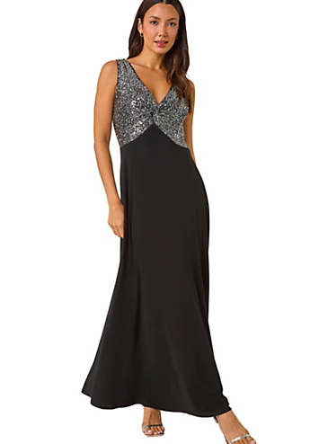 Roman Contrast Sequin Bodice Maxi Dress | Grattan