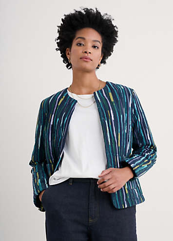 Seasalt Cornwall Navy Samson Hill Quilted Jacket | Grattan