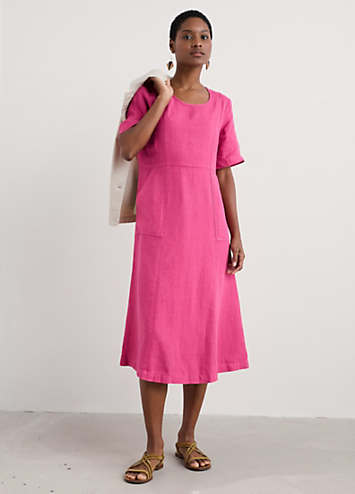 pink linen dress uk Linen Decima Dress, L