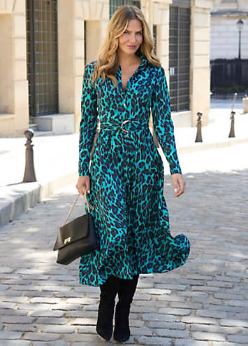 green emerald velvet dress Embellished Cowl Neck A-Line Mini Dress in Green Snake - 8