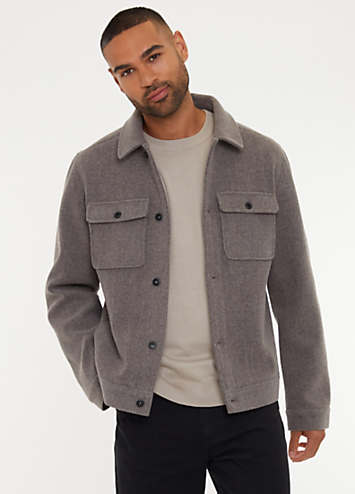 Dictionary Shacket Threadbare Brushed Shacket | Grattan