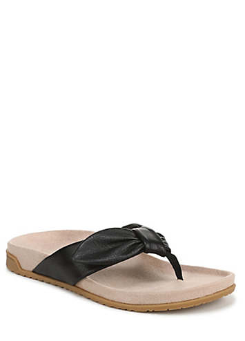 Vionic Eva Black Regular Fit Arch Support Toe Post Sandals | Grattan