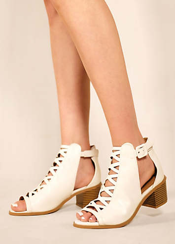 Peep Toe Block Heel Sandals