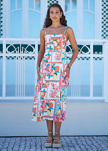 Yumi-Fruit-Print-Midi-Sundress