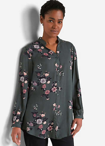 bonprix Longline Floral Print Tunic Blouse