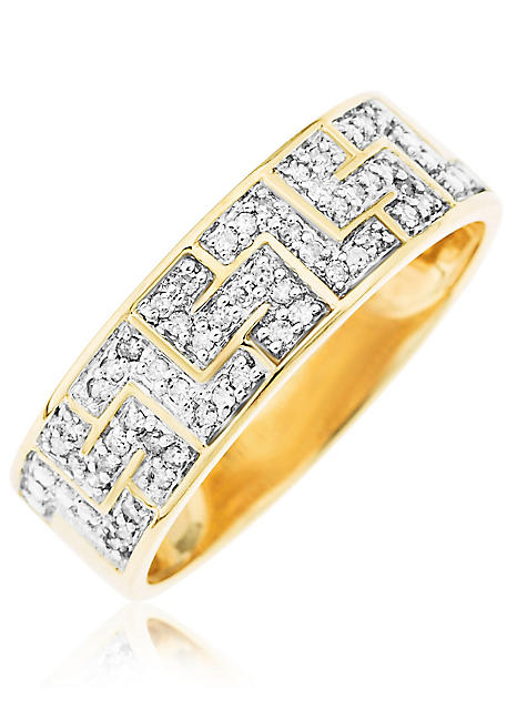 mens 9ct diamond ring