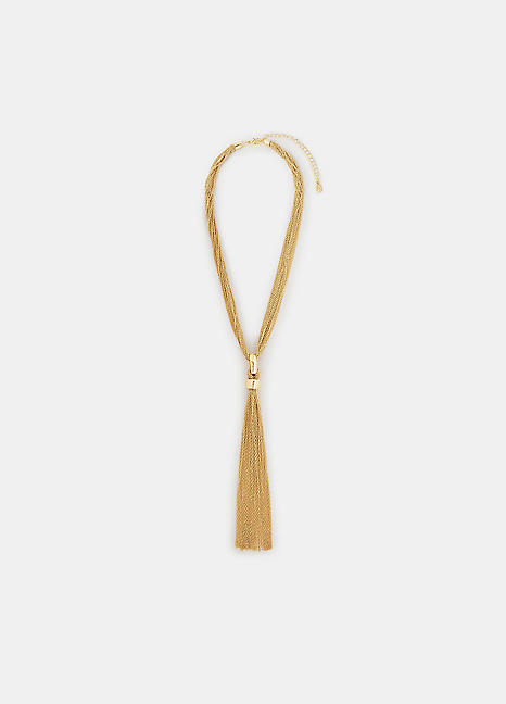 Accessorize Chain Mail Lariat Tassel Necklace | Grattan