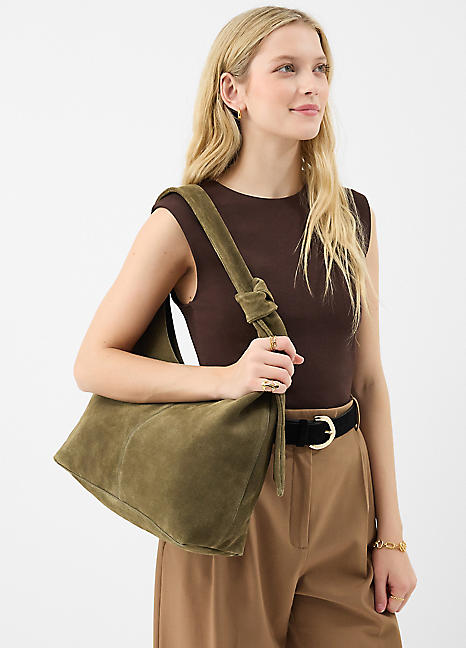 Accessorize Slouchy Knot Leather Shoulder Bag | Grattan