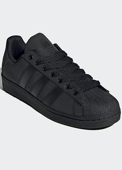 Adidas superstar hot sale black laces