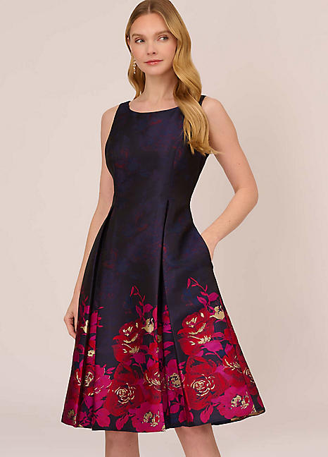 Adrianna Papell Border Jacquard Dress Grattan