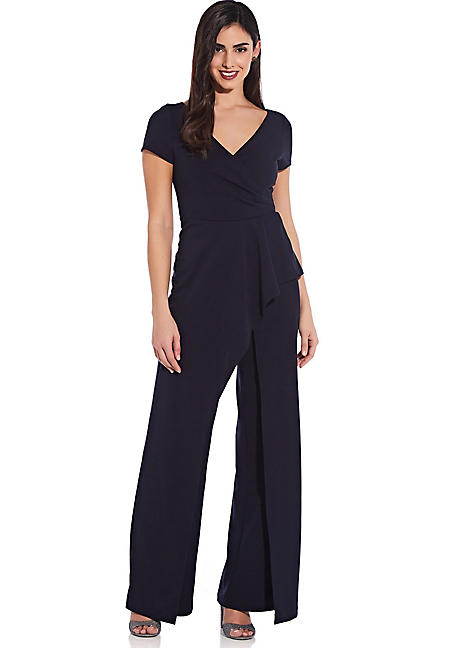 adrianna papell crepe jumpsuit