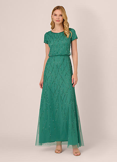 Adrianna Papell Long Beaded Dress Grattan