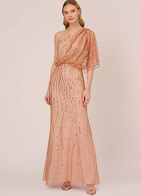 Adrianna Papell Long Beaded Dress Grattan