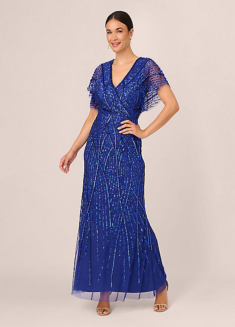 Adrianna Papell Long Beaded Gown Grattan