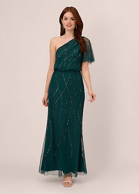 Adrianna Papell Studio Beaded Blouson Gown Grattan