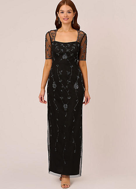 Adrianna Papell Studio Beaded Long Dress Grattan