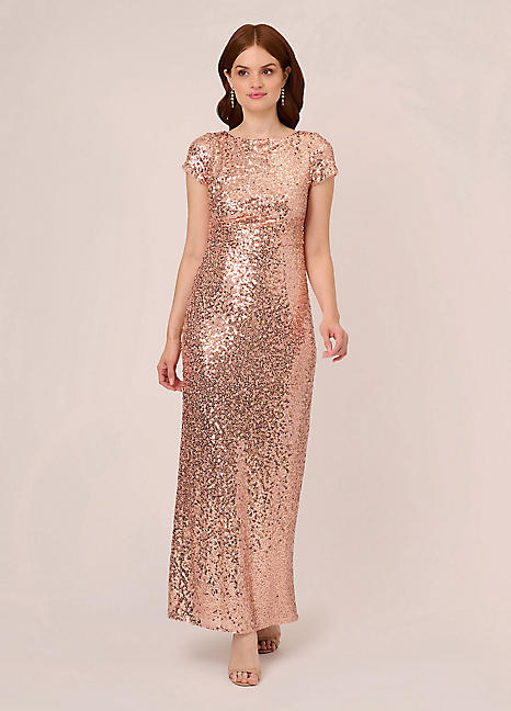 Adrianna Papell Studio Stretch Sequin Column Gown