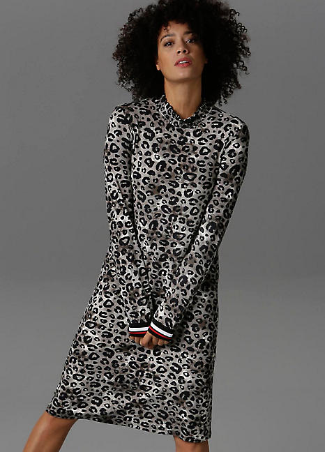 animal print jersey dress