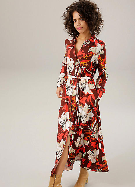 Long sleeve floral 2024 print maxi dress