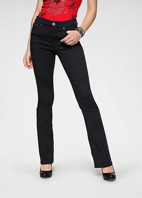 high waisted slim bootcut jeans