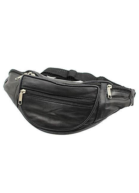 black leather bum bag