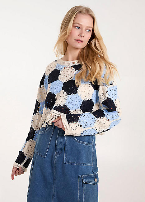 Blue Vanilla Big Flower Jumper Grattan