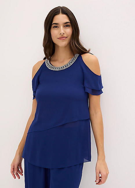 bonprix Beaded Cold-Shoulder Top | Grattan