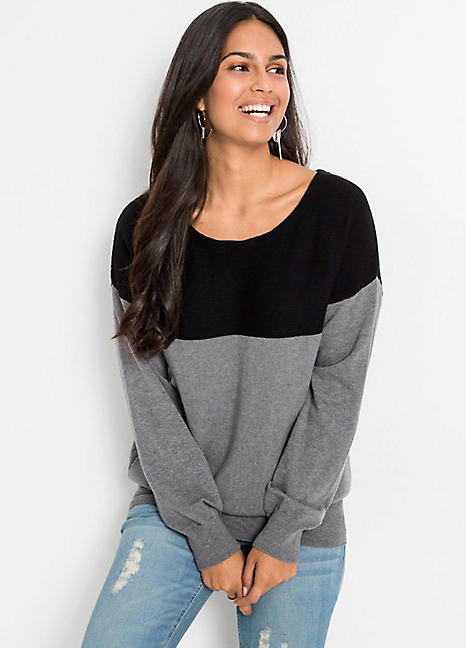 Black boat neck jumper best sale