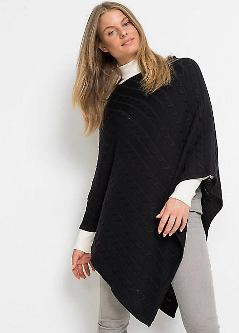 Smooth Knit Poncho by bonprix