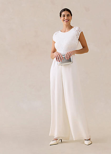 bonprix Lace Trim Bridal Jumpsuit | Grattan